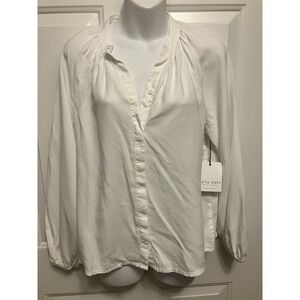 Bella Dahl NWT Shirt Button‎ Up Size Medium White Top Peasant Boho